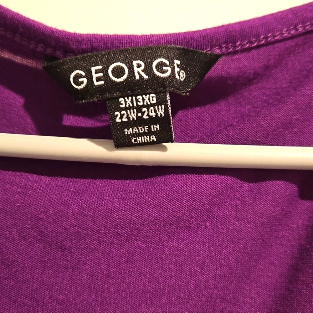 George purple sequined front tank top. Size 3X. - Picture 4 of 6